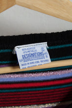 Load image into Gallery viewer, 1970s V-Neck Lurex Striped Pullover Sweater