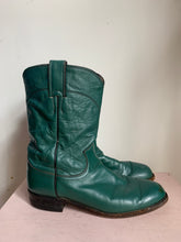 Load image into Gallery viewer, Vintage Hunter Green Leather Cowgirl Boots by Justin