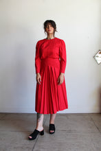 Load image into Gallery viewer, 1980s Red Rayon Soutache Dress