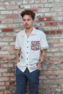 Calrose Rice Floral Flour Sack Button-up by 3 Women