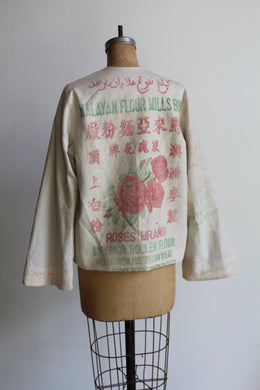 Malayan Roses Cropped Flour Sack Jacket