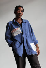 Load image into Gallery viewer, Fiddlin’ Kitty Railroad Stripe Workwear Long Sleeve Button Up