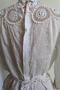 Victorian White Lace Crochet High Collar Blouse