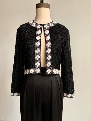 80s Black Beaded Jacket