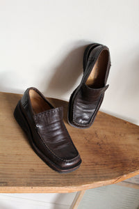 Y2K Costume National Brown Leather Loafers - Size 6.5