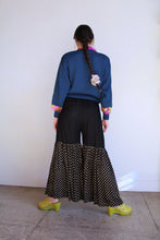 Load image into Gallery viewer, 1970s Indian Ruffle Wide Leg Gold Polka Dot Pants