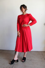 Load image into Gallery viewer, 1980s Red Rayon Soutache Dress