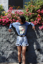 Load image into Gallery viewer, Botan Rice Vintage Blue Long Sleeve Shirt - M