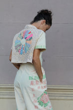 Load image into Gallery viewer, Malayan Rose Patchwork Cropped Button-up