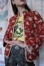 Load image into Gallery viewer, 1970s Brick Red Floral Cotton Quilted Jacket