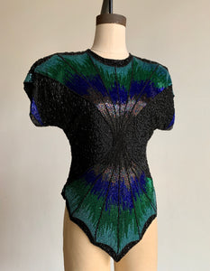 1980s Oleg Cassini Sequined Top