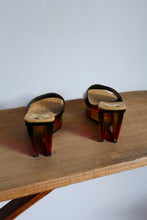 Load image into Gallery viewer, 1990s Window Pane Art to Wear Slip on Wedges - Made in Romania - Size 8