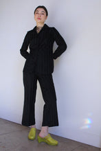 Load image into Gallery viewer, 1970s Black Striped Pant Suit Set