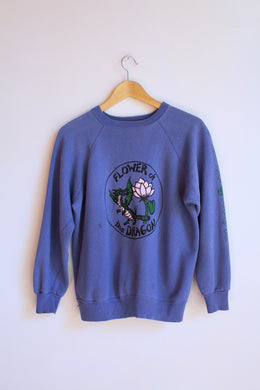 Flower of the Dragon Periwinkle Blue Raglan Sweatshirt