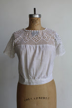 Load image into Gallery viewer, Edwardian White Cotton Crochet Blouse