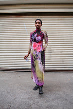 Load image into Gallery viewer, 1990s Floral Polka Dot Ao Dai Tunic Dress