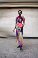 Load image into Gallery viewer, 1990s Floral Polka Dot Ao Dai Tunic Dress