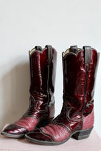 Load image into Gallery viewer, Tony Lama Burgundy Patent Leather Cowgirl Boots