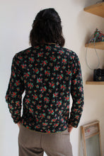 Load image into Gallery viewer, 1970s Black Floral Quilted Jacket
