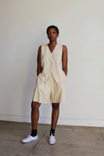Load image into Gallery viewer, 90s Silk Linen Nude Hued 2-Piece Vest + Shorts