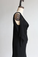 Load image into Gallery viewer, 90s Black Silk Fiori De Zucca Little Black Dress