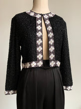 Load image into Gallery viewer, 80s Black Beaded Jacket