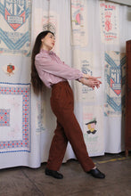 Load image into Gallery viewer, 1970s Brown Pleated High Waist Wool Trousers