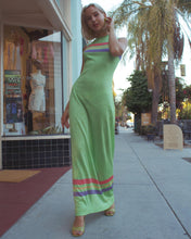 Load image into Gallery viewer, 1970s Emilio Pucci Pastel Green Lurex Striped Maxi Dress