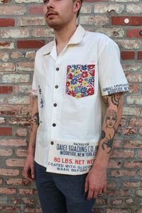 Calrose Rice Floral Flour Sack Button-up by 3 Women