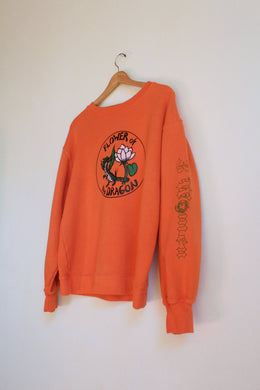 Flower of the Dragon Orange Raglan Sweatshirt