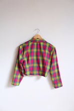 Load image into Gallery viewer, 1990s Hot Pink Plaid Cropped Clueless Jacket