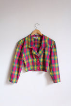 Load image into Gallery viewer, 1990s Hot Pink Plaid Cropped Clueless Jacket