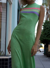 Load image into Gallery viewer, 1970s Emilio Pucci Pastel Green Lurex Striped Maxi Dress