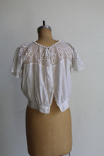 Load image into Gallery viewer, Edwardian White Cotton Crochet Blouse