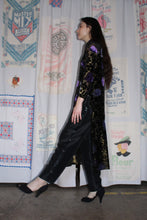 Load image into Gallery viewer, 1990s-Y2K Black Silk Sequined Tuxedo Stripe Trousers