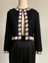 Load image into Gallery viewer, 80s Black Beaded Jacket