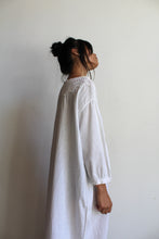 Load image into Gallery viewer, Antique White Cotton Tent Dress with Crochet Lace Neckline