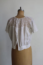 Load image into Gallery viewer, Edwardian White Cotton Crochet Blouse
