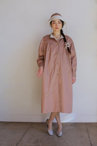 1970s Taupe Tent Trench Coat w/ Matching Bucket Hat