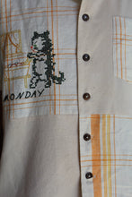 Load image into Gallery viewer, Monday Kitty Gold King Rice Sack Button Up