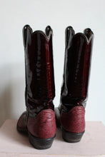 Load image into Gallery viewer, Tony Lama Burgundy Patent Leather Cowgirl Boots