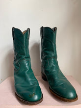 Load image into Gallery viewer, Vintage Hunter Green Leather Cowgirl Boots by Justin