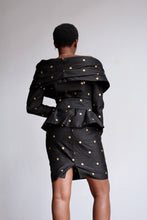Load image into Gallery viewer, 1980s Black Raw Silk Polka Dot 3 Piece Set