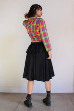 Load image into Gallery viewer, 1980s Black Silk Peplum Skirt