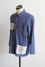 Load image into Gallery viewer, Fiddlin’ Kitty Railroad Stripe Workwear Long Sleeve Button Up