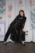 Load image into Gallery viewer, 1960s Floral Silk Velvet Burnout Áo Dài Dress w/ Sheer Gold Lurex
