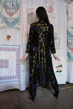 Load image into Gallery viewer, 1960s Floral Silk Velvet Burnout Áo Dài Dress w/ Sheer Gold Lurex