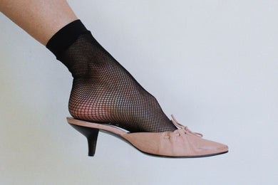 Y2k Jill Sander Shell Pink Leather Kitten Heel Mules | Size 37.5 | 7.5 - 8 US