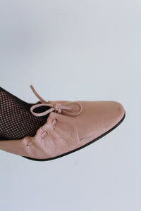 Y2k Jill Sander Shell Pink Leather Kitten Heel Mules | Size 37.5 | 7.5 - 8 US