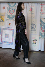 Load image into Gallery viewer, 1990s-Y2K Black Silk Sequined Tuxedo Stripe Trousers